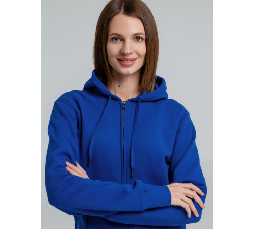 Толстовка на молнии с капюшоном унисекс King, ярко-синяя