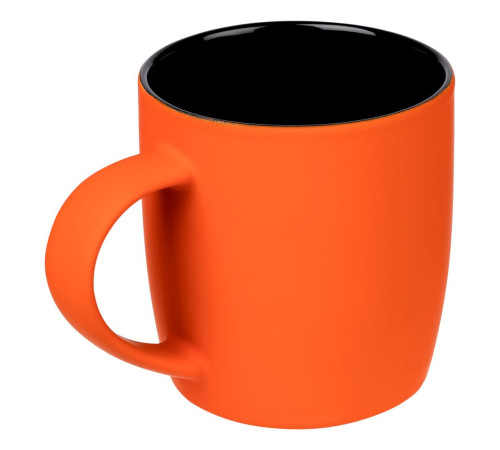 Кружка Surprise Touch Black с покрытием софт-тач, оранжевая