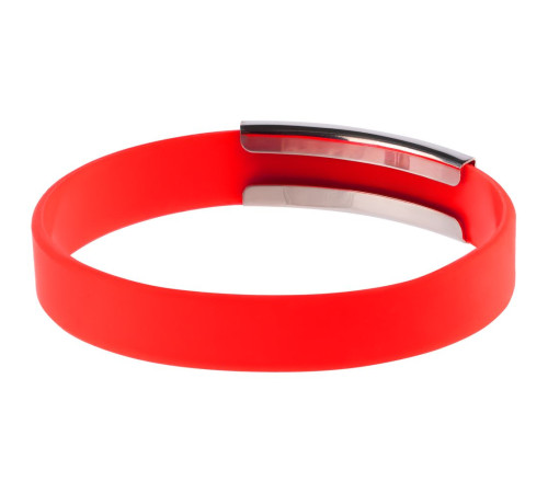 Силиконовый браслет Brisky с металлическим шильдом, красный