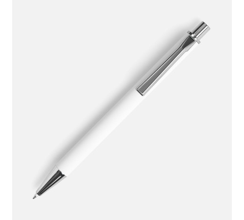 Ручка шариковая Lobby Soft Touch Chrome, белая