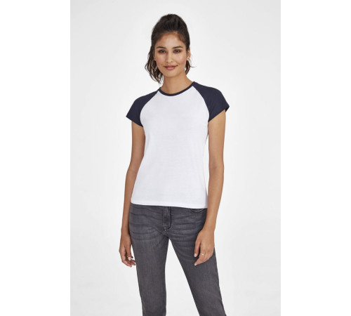 Футболка женская Milky 150, белая с оранжевым