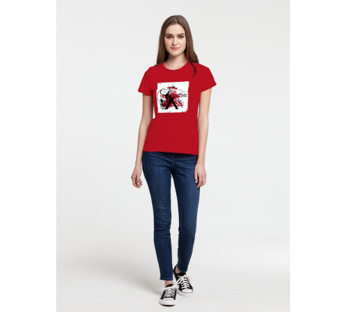 Футболка женская Carmen and Carwoman, красная