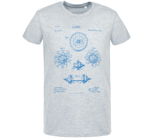 Футболка приталенная Old Patents. Wheel, голубой меланж