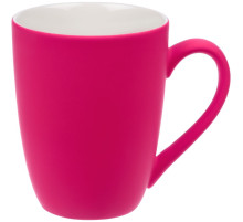 Кружка Good Morning с покрытием софт-тач, ver.2, ярко-розовая (фуксия)