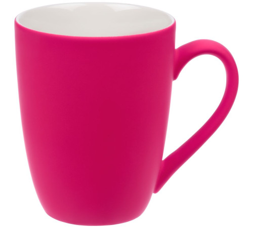Кружка Good Morning с покрытием софт-тач, ver.2, ярко-розовая (фуксия)