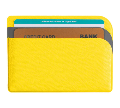 Чехол для карточек Dual, желтый