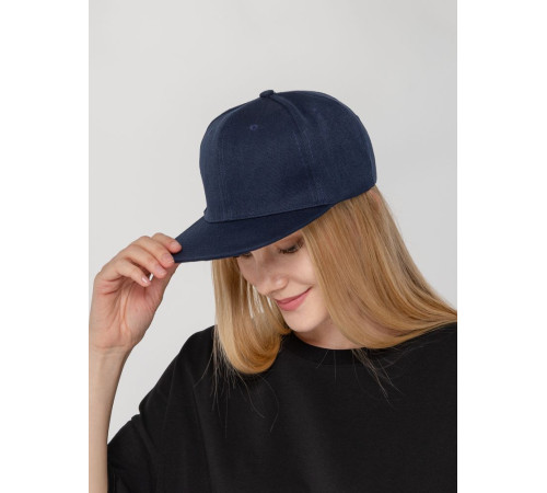 Бейсболка Snapback с прямым козырьком, темно-синяя