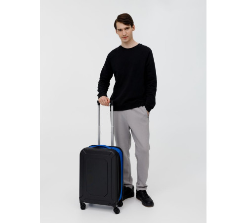 Чемодан Platta, черный с синим