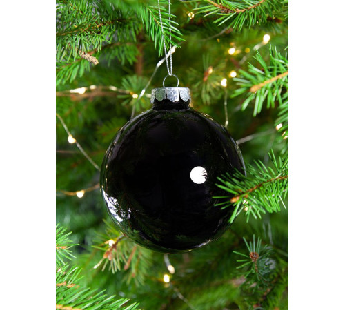 Елочный шар Finery Gloss, 10 см, глянцевый черный