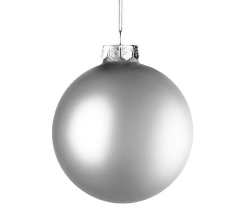 Елочный шар Finery Matt, 10 см, матовый серебристый