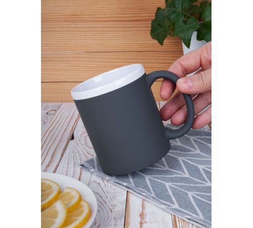 Кружка StopSpot с покрытием софт-тач, серая