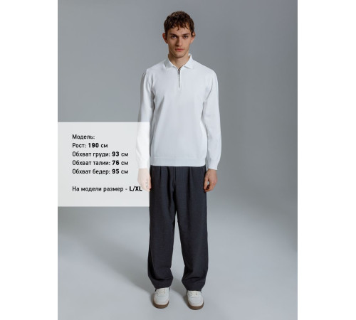 Рубашка поло мужская с длинным рукавом Terrazzo, белая