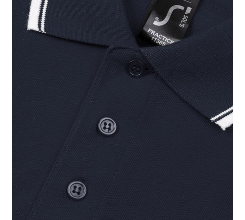 Рубашка поло мужская с контрастной отделкой Practice 270, темно-синий/белый