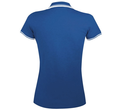 Рубашка поло женская Pasadena Women 200 с контрастной отделкой, ярко-синяя с белым