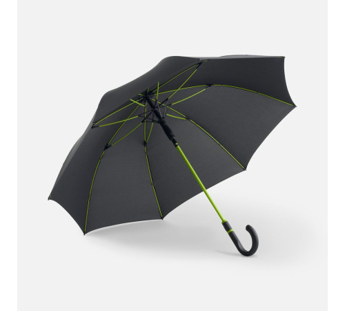 Зонт-трость с цветными спицами Color Style, зеленое яблоко, с черной ручкой