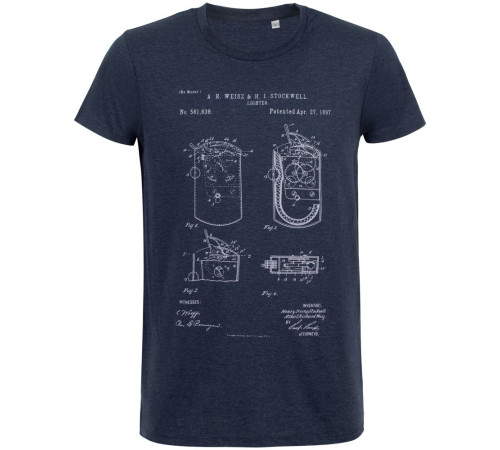 Футболка приталенная Old Patents. Lighter, синий меланж