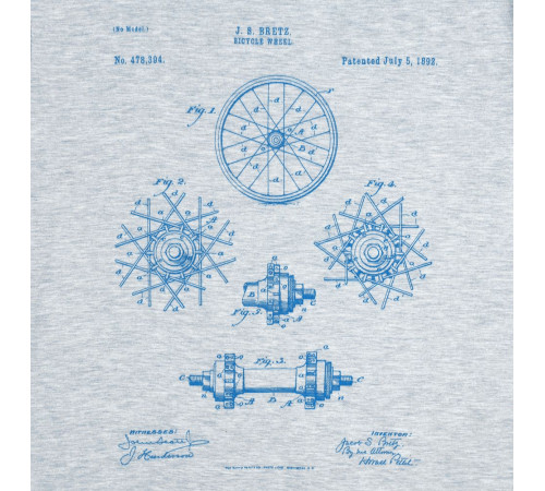 Футболка приталенная Old Patents. Wheel, голубой меланж
