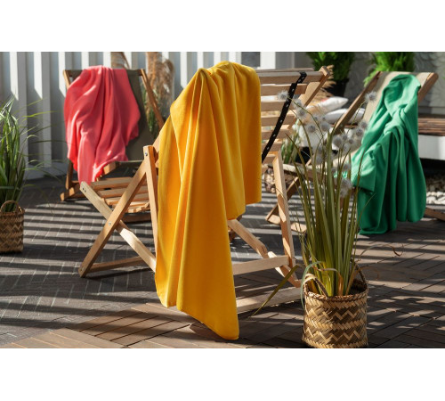 Флисовый плед Warm&Peace, желтый