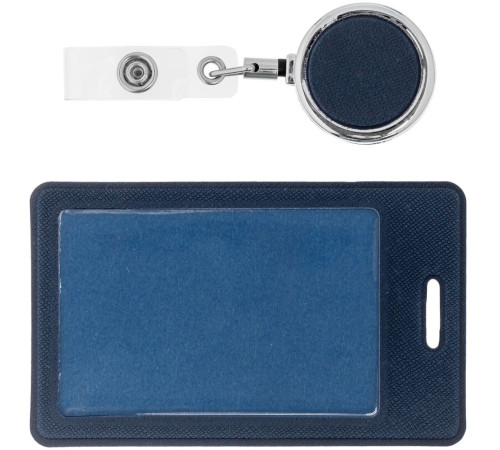Чехол для пропуска с ретрактором Devon, синий