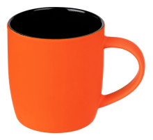 Кружка Surprise Touch Black с покрытием софт-тач, оранжевая