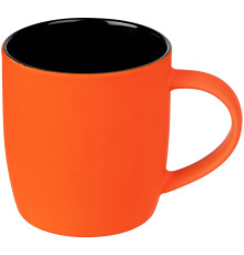 Кружка Surprise Touch Black с покрытием софт-тач, оранжевая