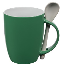 Кружка с ложкой Cheer Up, ver.2, зеленая
