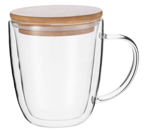 Кружка с двойными стенками Kupla с бамбуковой крышкой