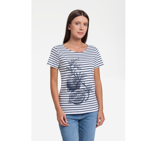 Футболка женская Grand Granat New, белая с синим