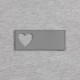 Лейбл из ПВХ с вырубкой «Сердце», серый