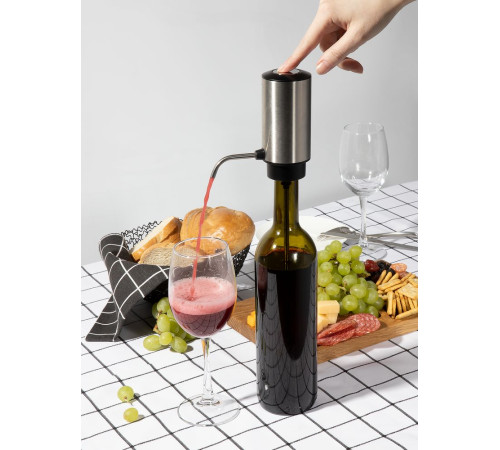 Электрический аэратор-дозатор для вина Tuoretta, серебристый