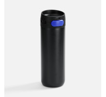Термостакан X1 с цветной кнопкой, черный с синим
