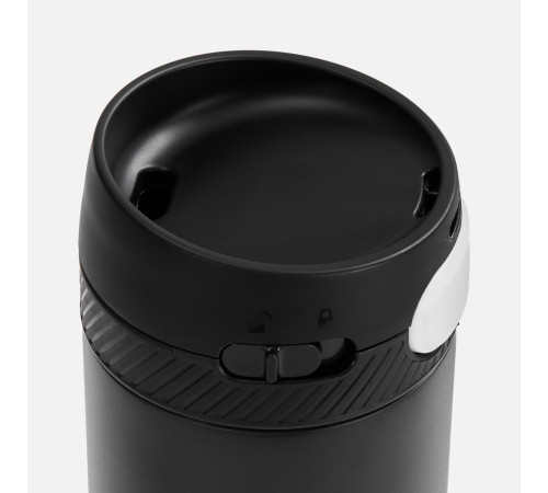 Термостакан X1 с цветной кнопкой, черный с белым