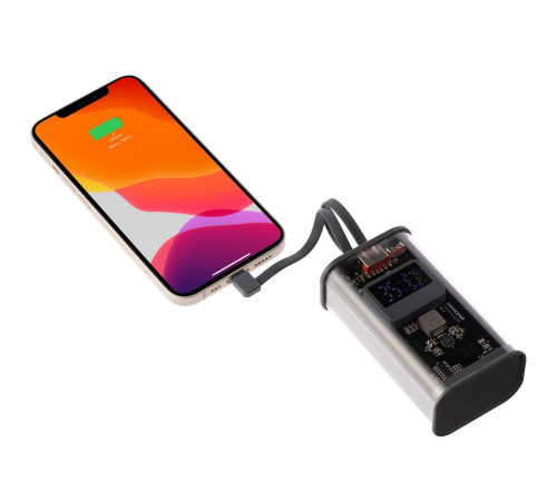 Аккумулятор с быстрой зарядкой Trellis Geek 10000 мАч, темно-серый