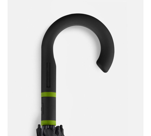 Зонт-трость с цветными спицами Color Style, зеленое яблоко, с черной ручкой