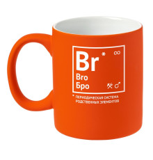 Кружка «Бро» с покрытием софт-тач, оранжевая