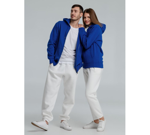 Толстовка на молнии с капюшоном унисекс King, ярко-синяя