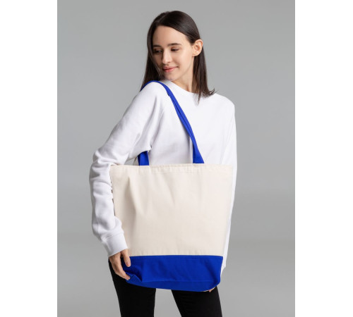 Сумка для покупок на молнии Shopaholic Zip, неокрашенная с синим