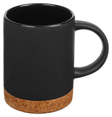 Кружка с пробковой подставкой Corky, черная
