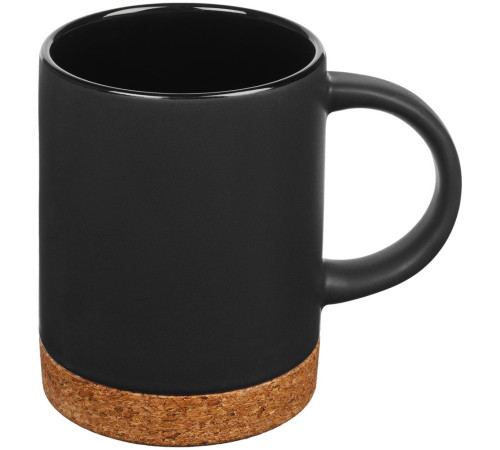 Кружка с пробковой подставкой Corky, черная