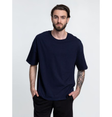 Футболка унисекс оверсайз Crosstown, темно-синяя