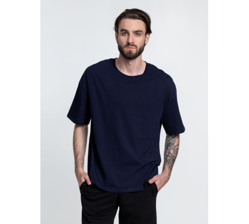 Футболка унисекс оверсайз Crosstown, темно-синяя