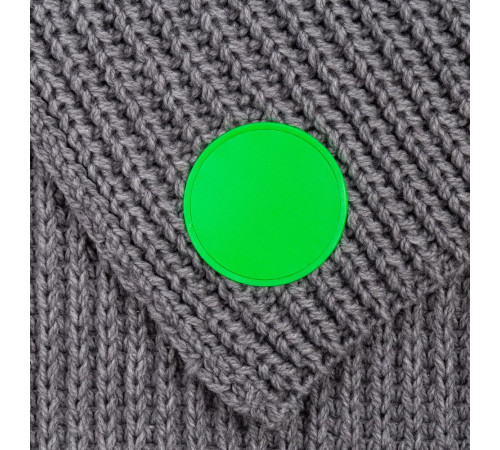 Лейбл из ПВХ Dzeta Round, L, зеленый неон