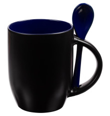 Кружка-хамелеон Melty с ложкой, черная с синим