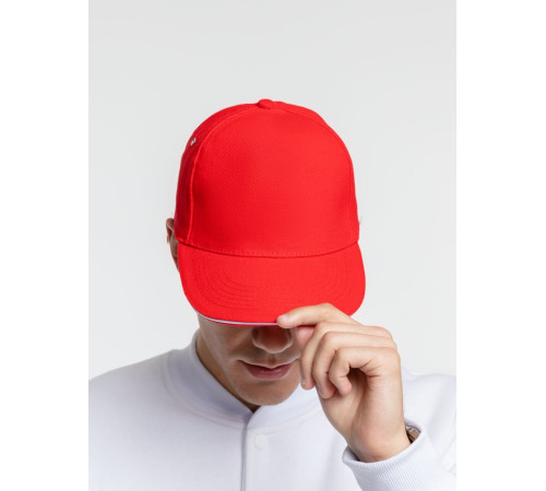 Бейсболка Classic, красная с белым кантом