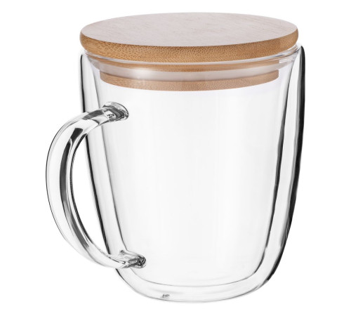Кружка с двойными стенками Kupla с бамбуковой крышкой