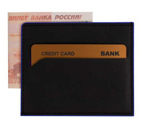 Картхолдер Multimo, черный с синим