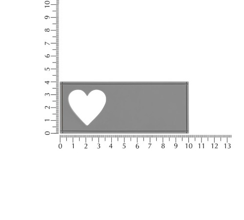 Лейбл из ПВХ с вырубкой «Сердце», серый