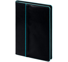 Ежедневник Alanis, недатированный, черный с голубым