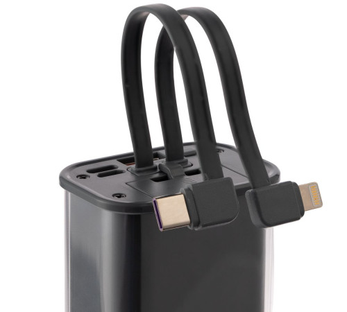 Аккумулятор с быстрой зарядкой Trellis Geek 10000 мАч, темно-серый