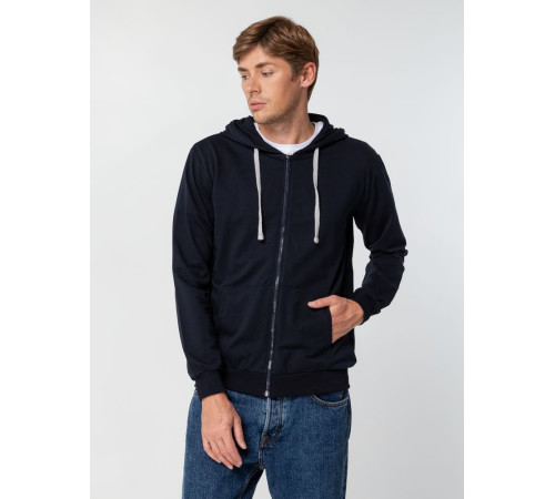 Толстовка на молнии с капюшоном Unit Siverga, темно-синяя